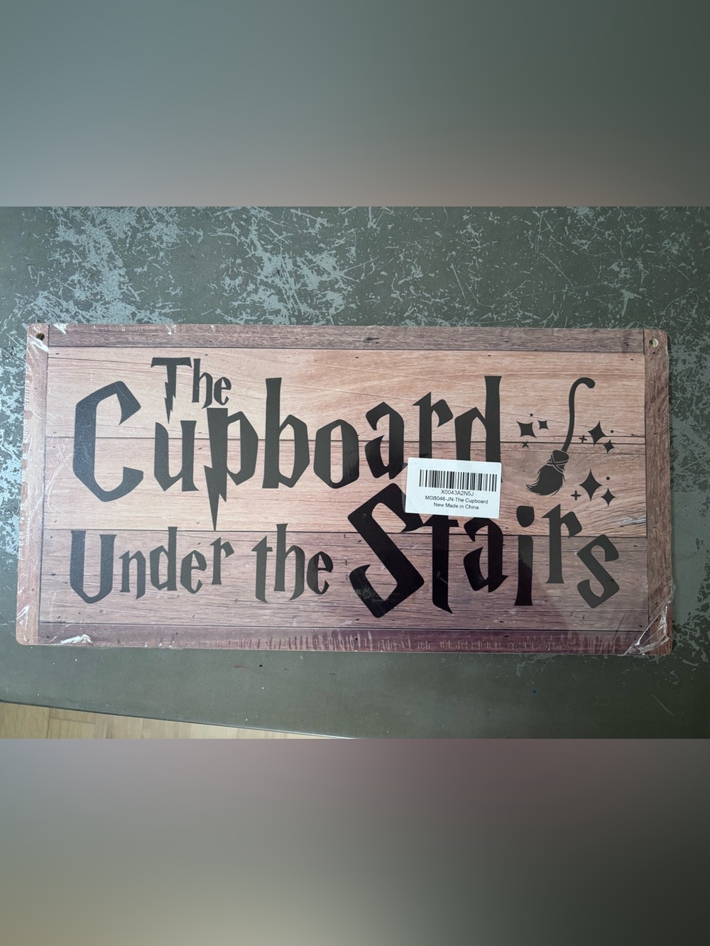 Harry Potter The Cupboard Under the Stairs Wooden Wall Sign - Black Lettering